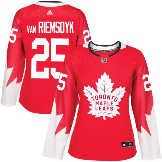 2017 NHL Toronto Maple Leafs women #25 James van Riemsdyk red jersey